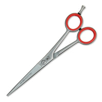 Hundeschere gerade Weltmeister Solingen, satiniert, Ringe rot