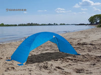 Waimea Sonnenzelt, blau, am Strand