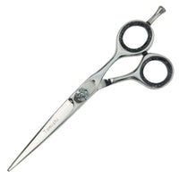 Friseurschere Tomishi poliert, Ringe schwarz