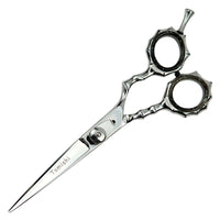 Friseurschere Tomishi, poliert, Ringe schwarz