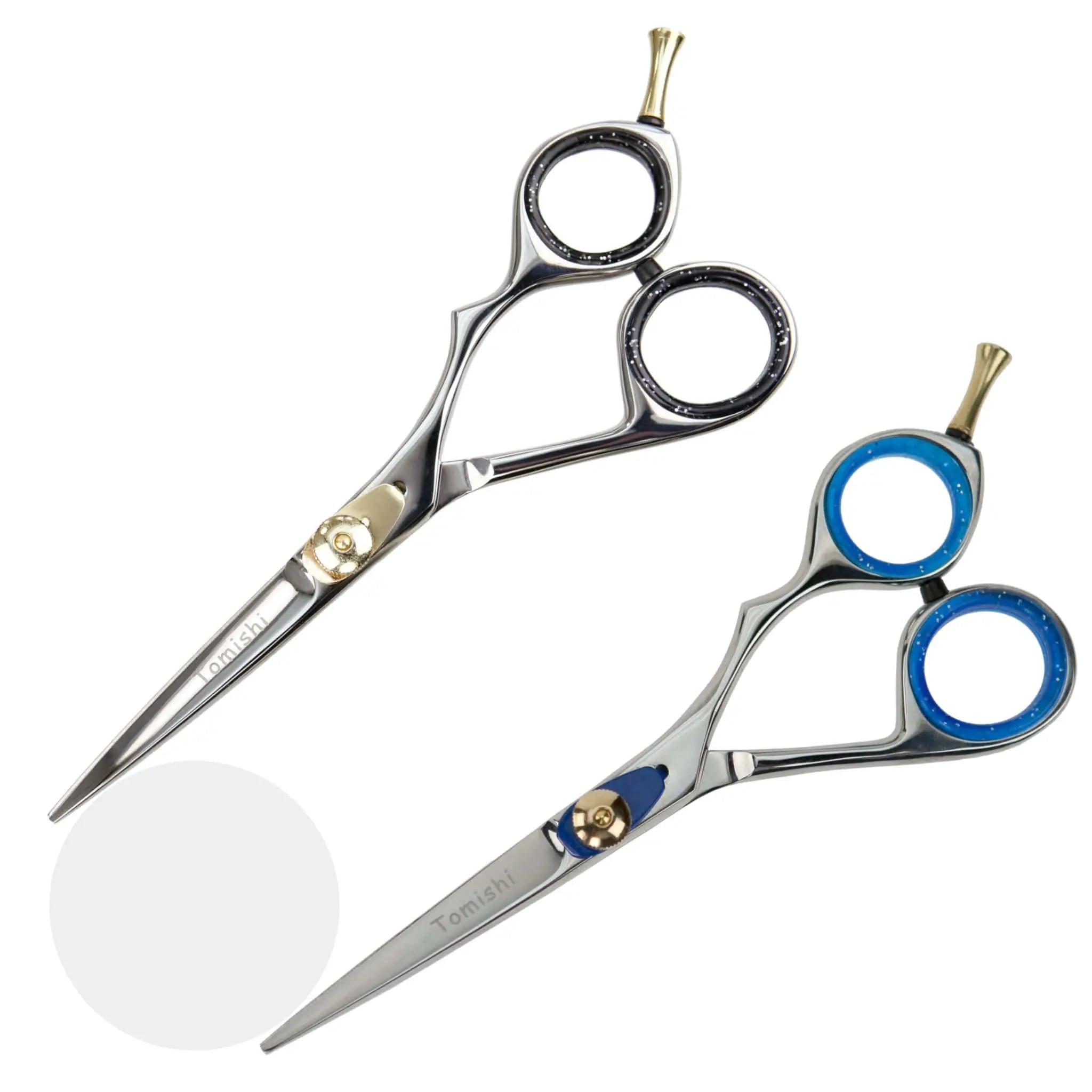 Tomishi Friseurschere & Modellierschere Set – 15,3 Cm, Japanstahl, Schwarze Titanbeschichtung, 36 Zähne
