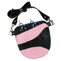 Friseurtasche Leder zweifarbig, schwarz-rosa