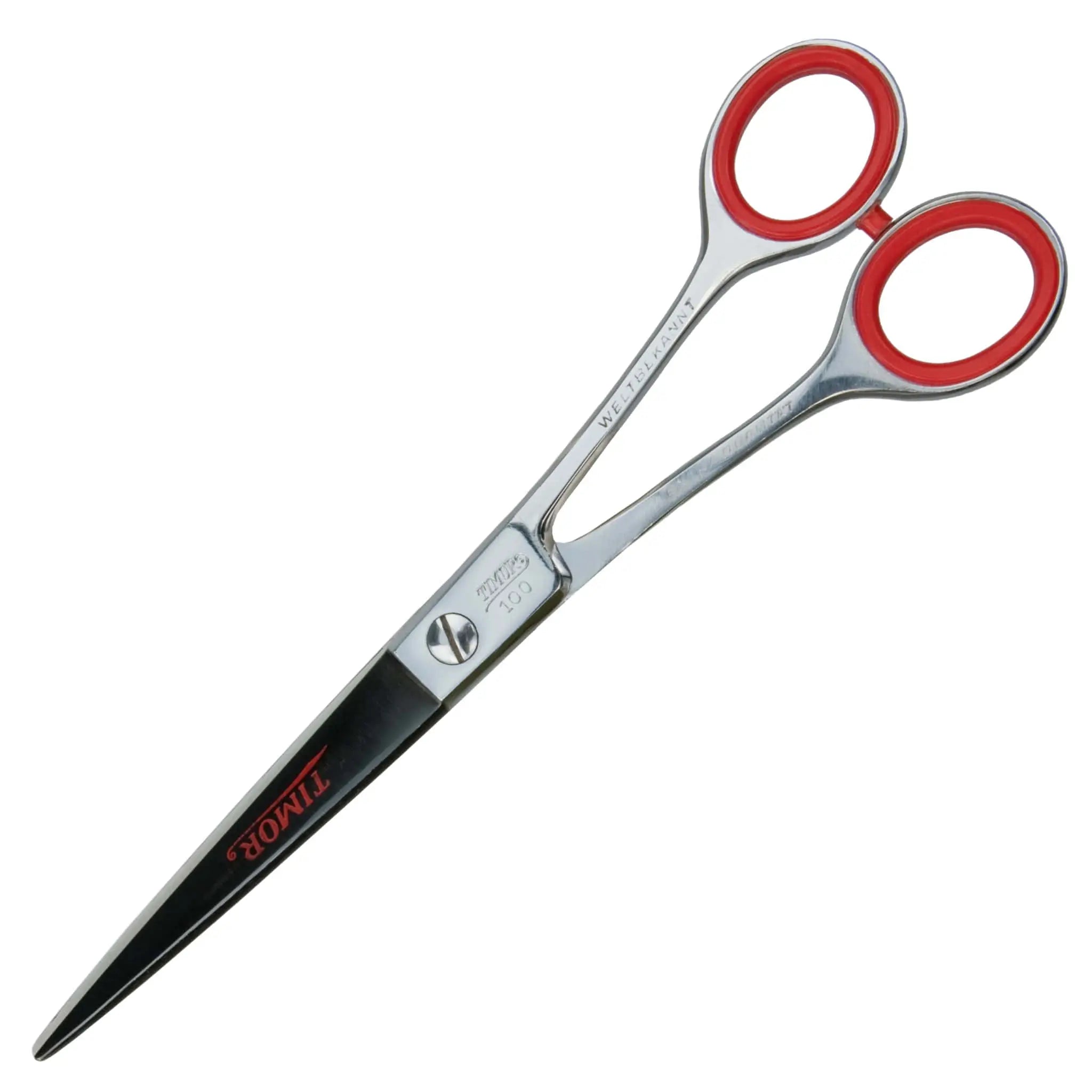 Haarschere Timor Solingen, satiniert, Ringe rot