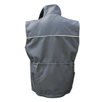 Hundesportweste Berra grau PRO, mit Reflektorstreifen - Ansicht hinten