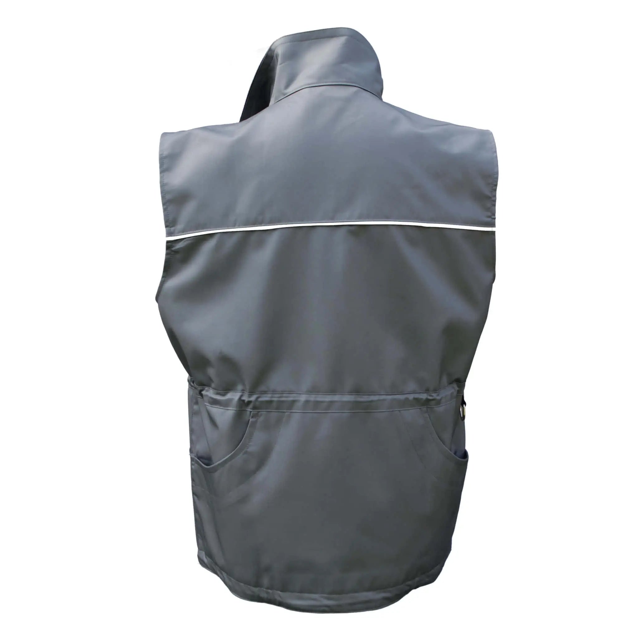 Hundesportweste Berra grau PRO, mit Reflektorstreifen - Ansicht hinten