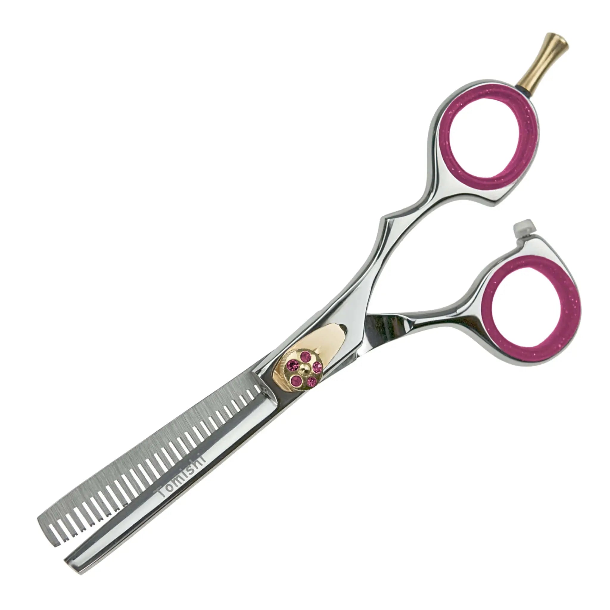 Modellierschere Tomishi, poliert, Ringe rot