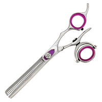 Modellierschere Tomishi Yuma, poliert, Ringe magenta