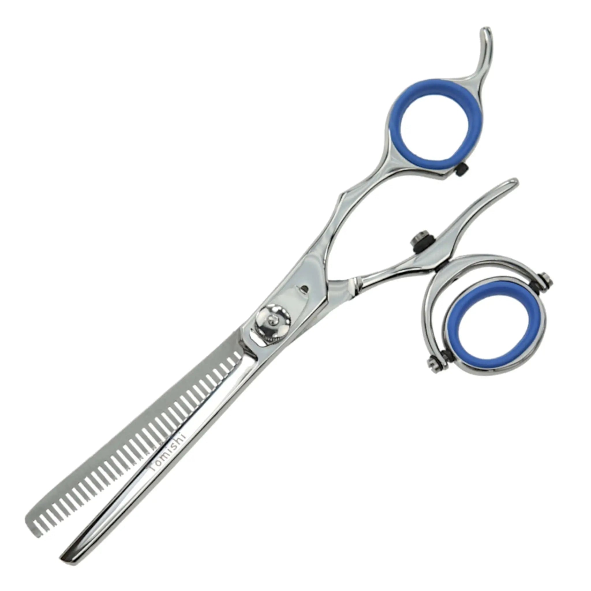 Modellierschere Tomishi Yuma, poliert, Ringe blau