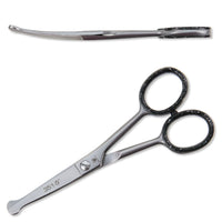 Pfotenschere gebogen von Weltmeister CD351 aus Solingen, satiniert, Ringe schwarz