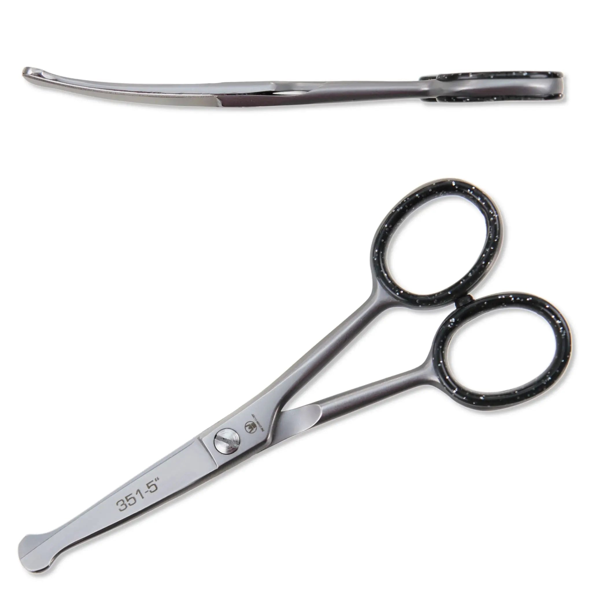 Pfotenschere gebogen von Weltmeister CD351 aus Solingen, satiniert, Ringe schwarz