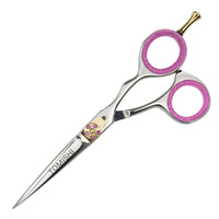 Friseurschere Tomishi, poliert, Ringe rosa