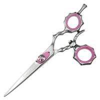 Friseurschere Tomishi Neko, 1 Auge vollbeweglich, Ringe rosa