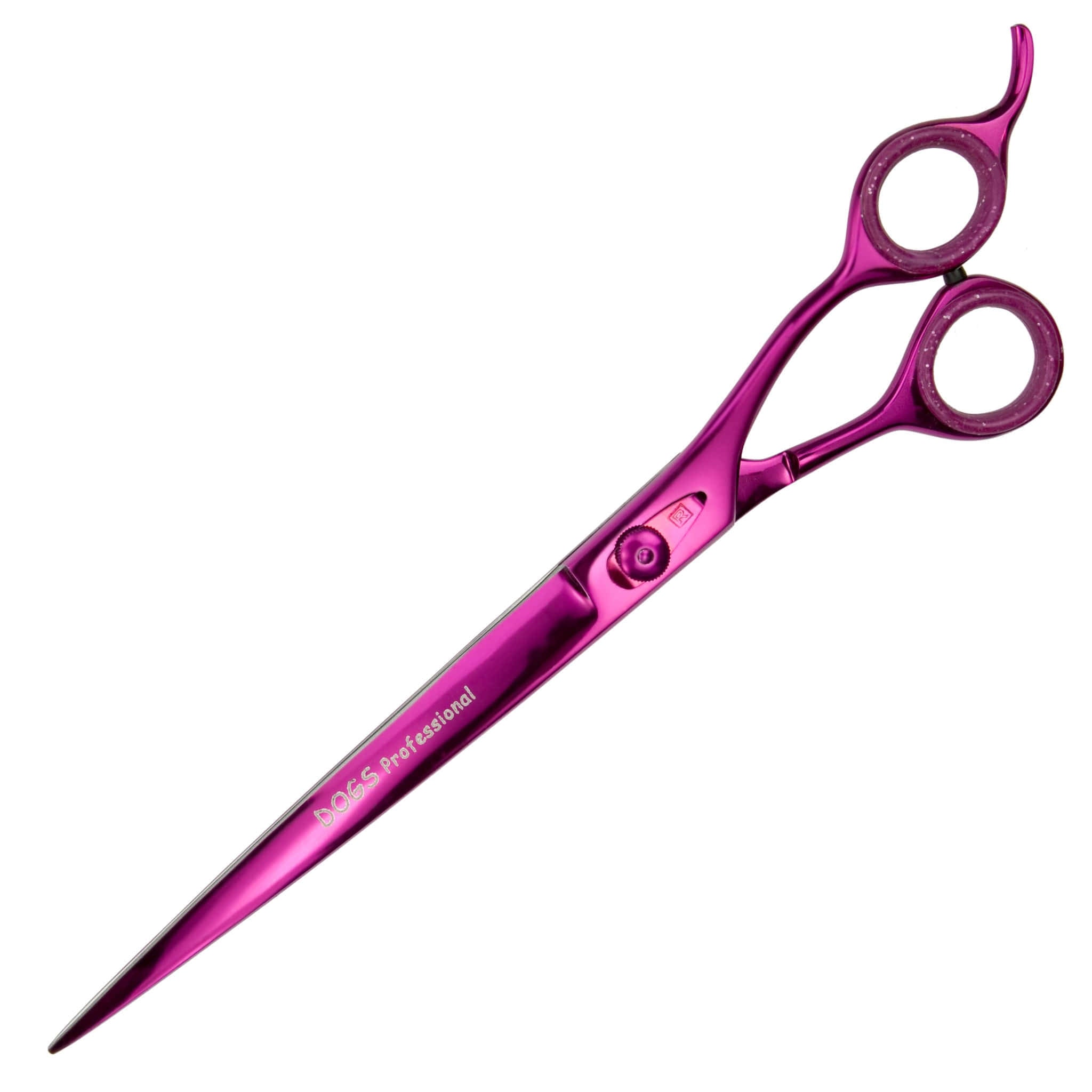 Hundeschere dogs professional magenta, mit festem Fingerhaken, Ringe magenta