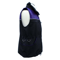 Hundesportweste Berra zweifarbig, lila-schwarz, Ansicht seitlich