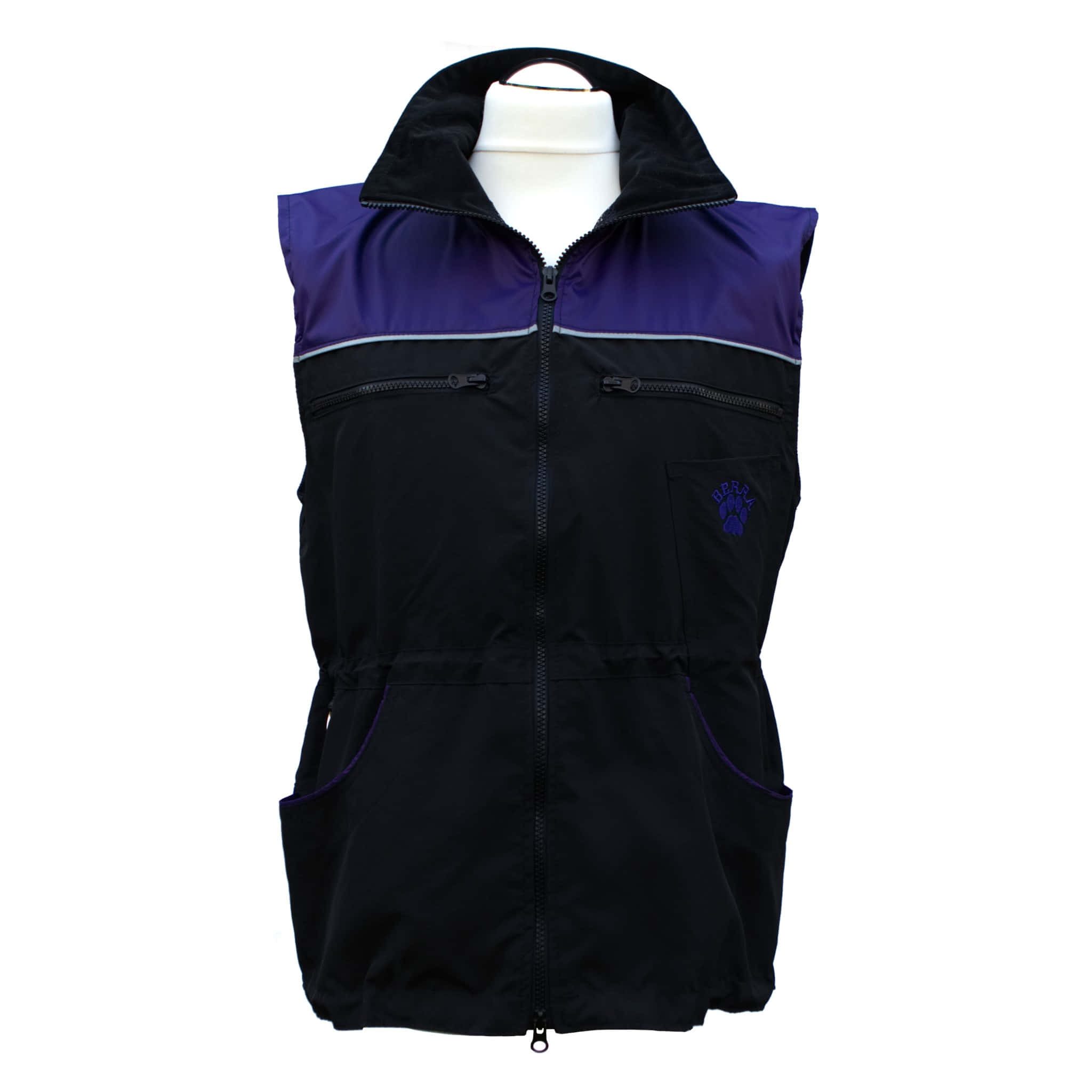 Hundesportweste Berra zweifarbig, lila-schwarz, Ansicht vorne