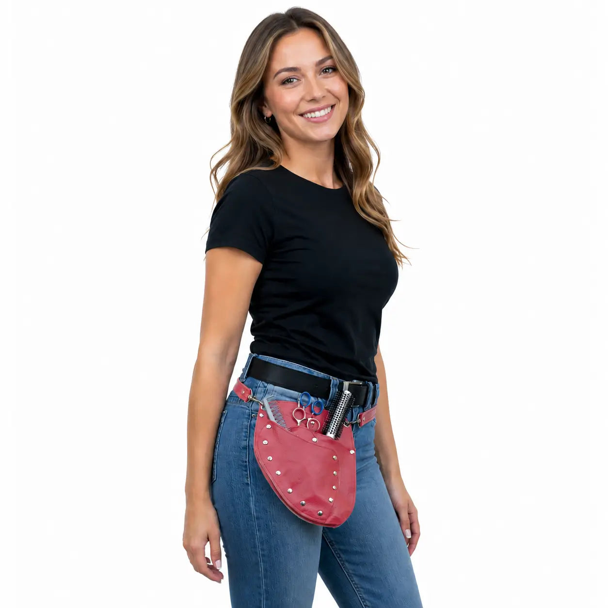 friseurtasche-nieten-hellrot-mit-frau-32104