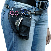 Friseurtasche Leder, schwarz, klein