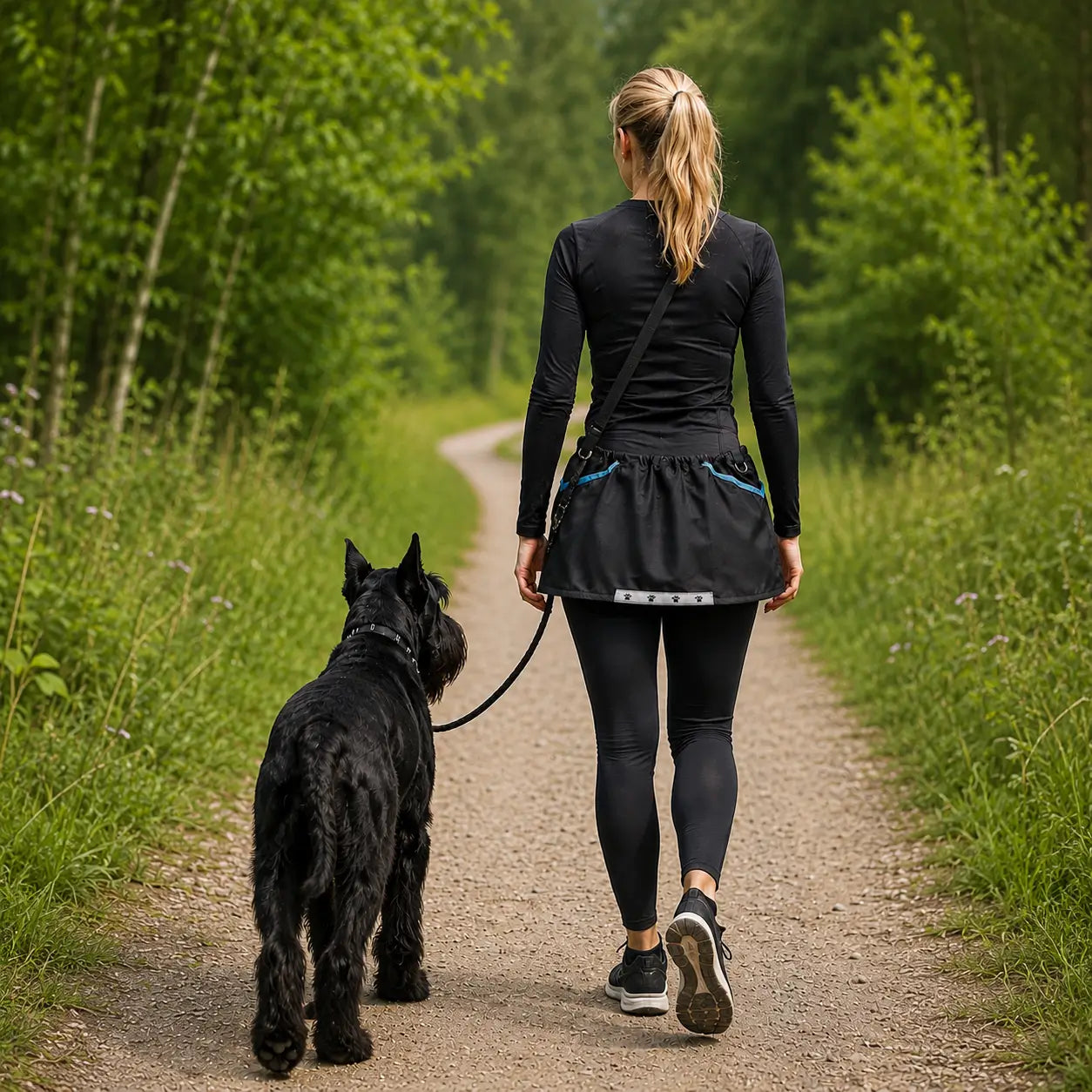trainingsrock-schwarz-turkis-hinten-mit-frau-und-hund-31435